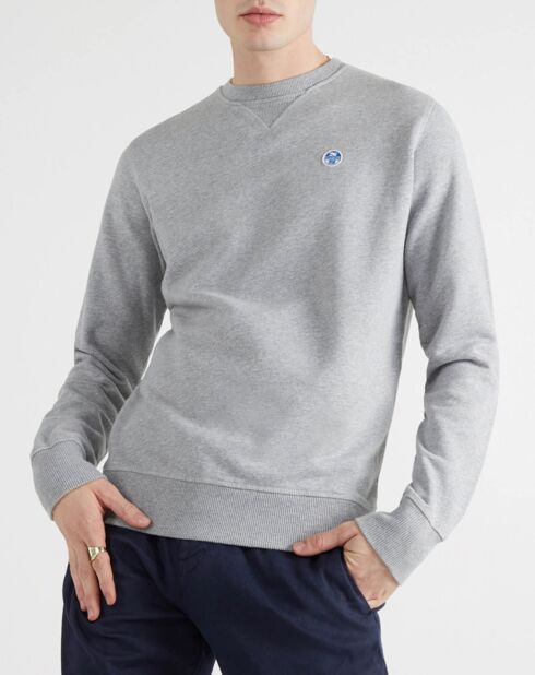 Sweat Basic Uni gris chiné