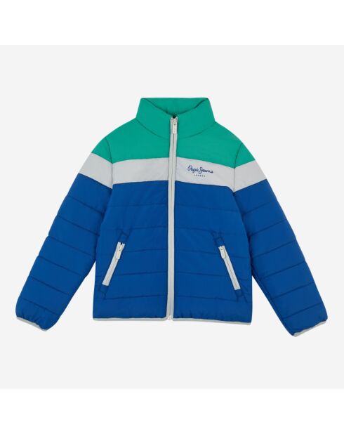 Doudoune Jason tricolore vert/gris/bleu