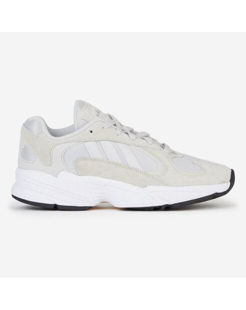 Baskets en Velours de Cuir & Mesh Yung-1 écrues