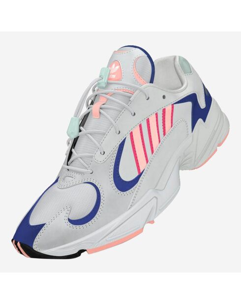 Baskets en Velours de Cuir & Mesh Yung-1 gris/bleu