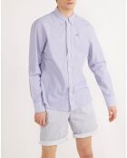 Chemise droite Stripe Popeline bleu marine