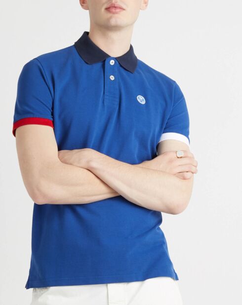 Polo Ctrst Bicol bleu électrique