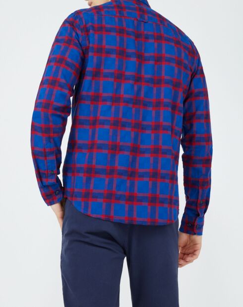 Priko regular fit hemd blauw/rood