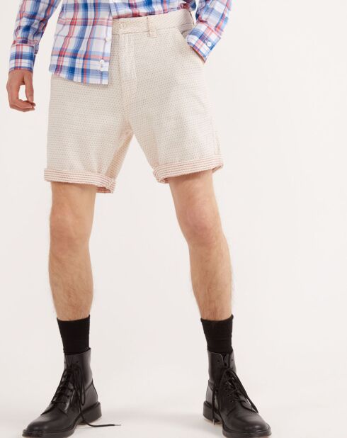 Bermuda Oca motif pois blanc