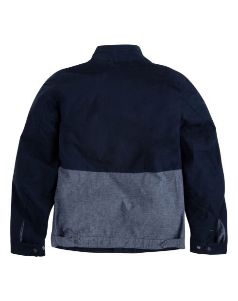 Blouson bimatière denim Tilos bleu marine