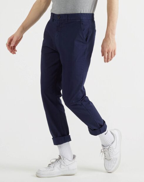 Pantalon chino Gabard uni bleu marine