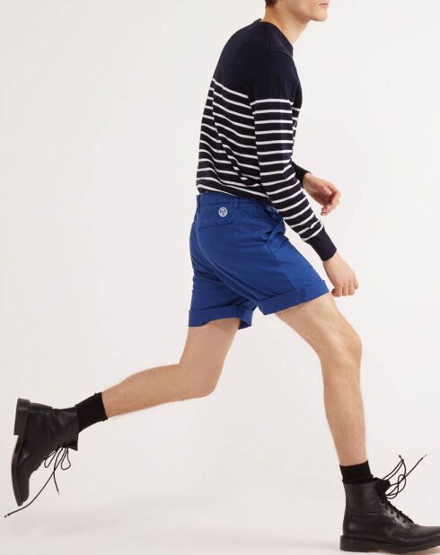Effen blauwe chinoshort van Gabard