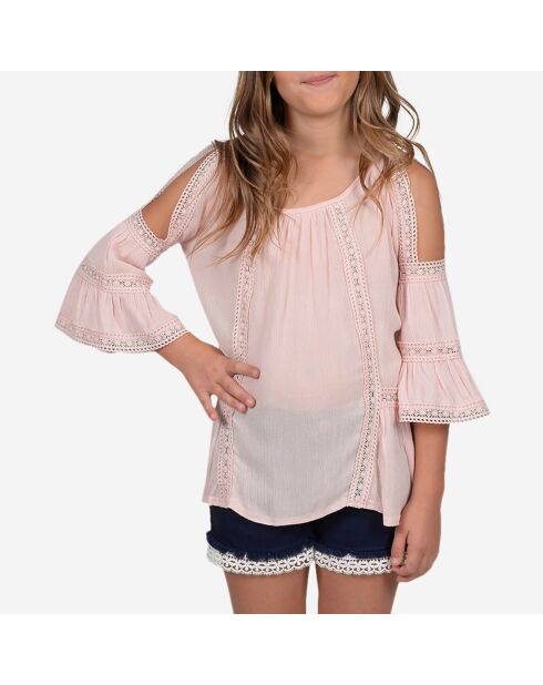 Tunique ample rose poudre