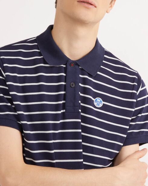 Polo Mariniere bleu marine/blanc