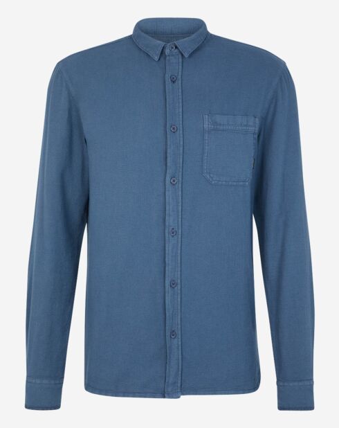 Chemise droite Time Box bleu denim