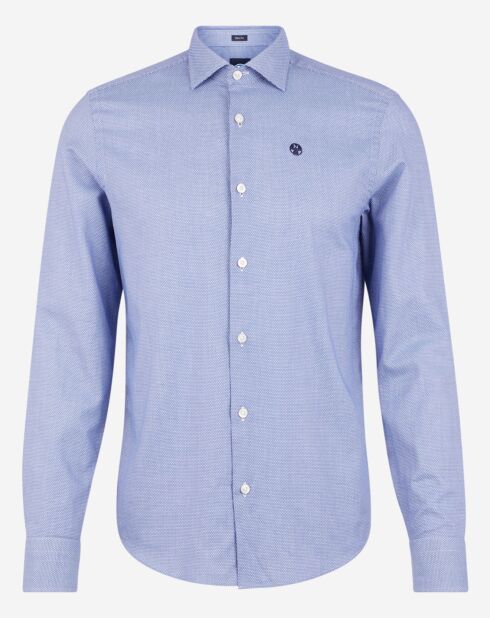 Chemise slim Texture bleu moyen