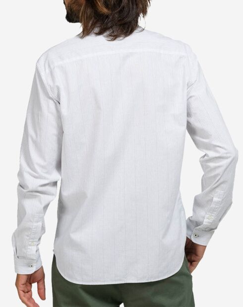 Chemise droite Canzo rayures blanche