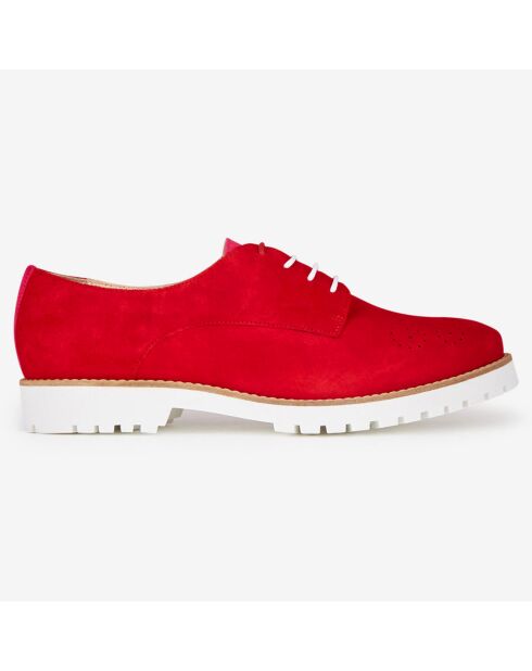 Derbies en Velours de Cuir Foilou rouges