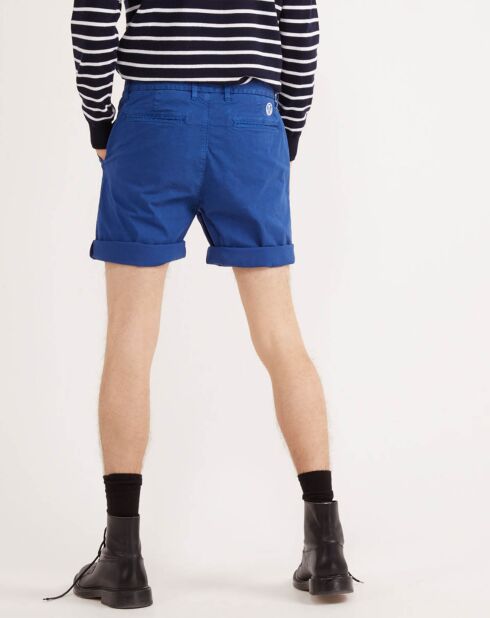 Effen blauwe chinoshort van Gabard