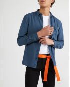 Chemise droite Time Box bleu denim