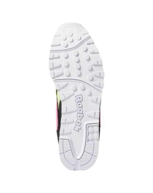 Baskets en Velours de Cuir & Mesh Rapide noir/vert/rose
