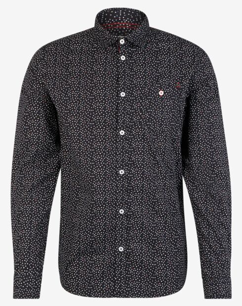 Regular-Fit-Hemd mit Aufdruck in Schwarz/Weiß