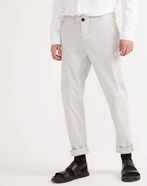 Pantalon chino Gabard uni gris clair