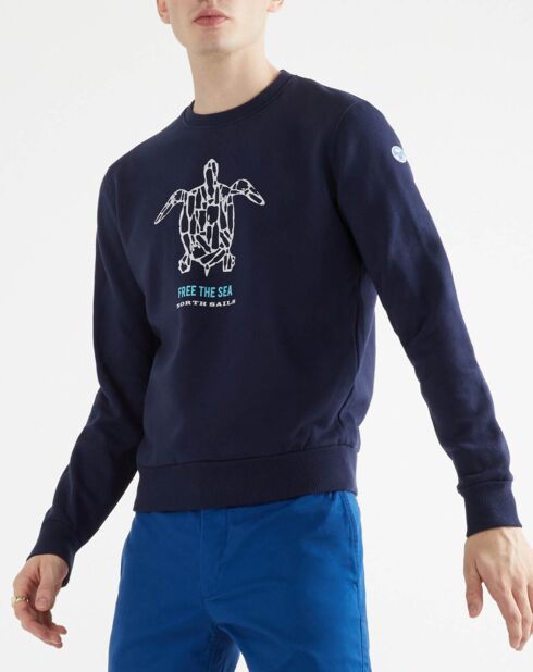 Sweat Recicle Tortue bleu marine