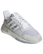 Baskets en Velours de Cuir & Mesh Zx 500 RM snake print blanc/beige