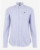 Chemise droite Stripe Oxford bleu marine/blanc