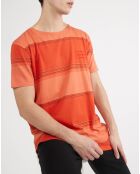 T-Shirt Gradien rayé orange