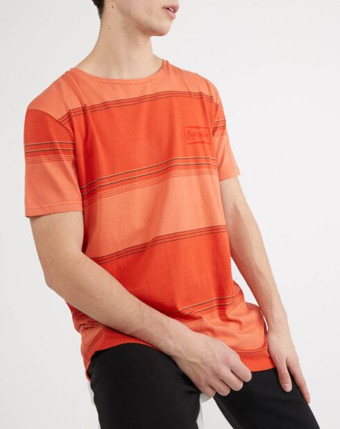 T-Shirt Gradien rayé orange