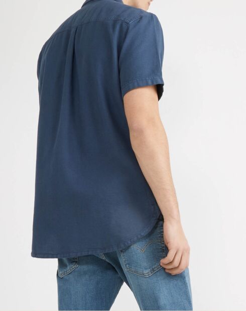 Chemise droite Time Box bleu foncé