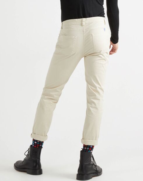 Pantalon 5 poches Gabard beige clair