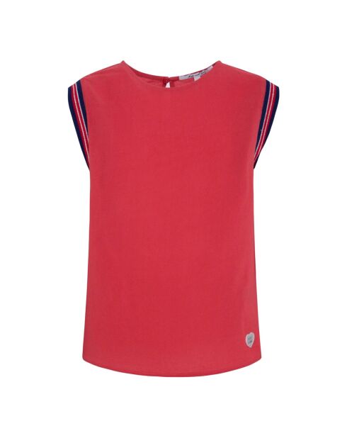 Top à bandes rayures rouge