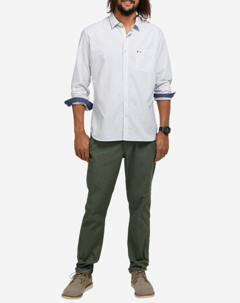Chemise droite Canzo rayures blanche