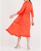 Robe mi-longue rouge