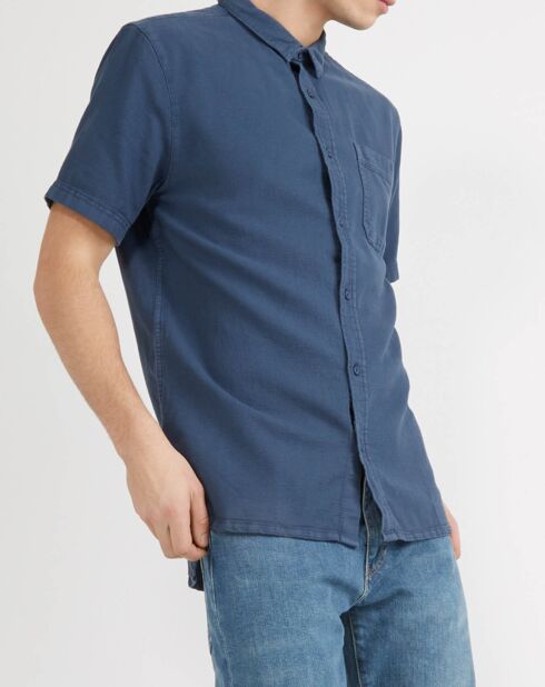 Chemise droite Time Box bleu foncé