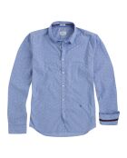 Chemise Slim fit Micro Lawson rayures & motif bleu clair/blanc