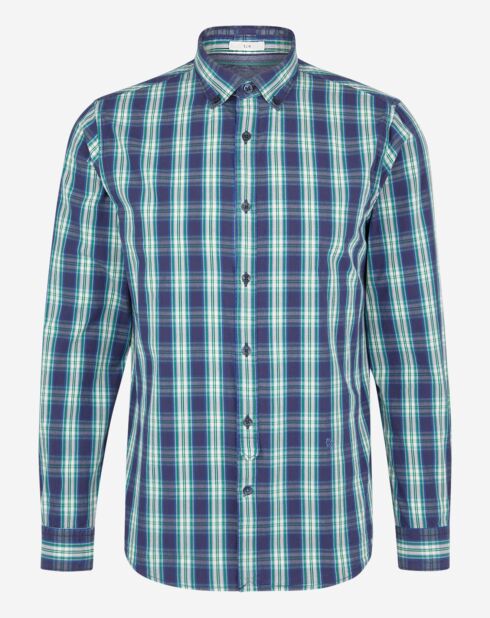 Chemise droite à carreaux Chandler bleue