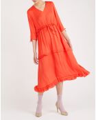 Robe mi-longue rouge