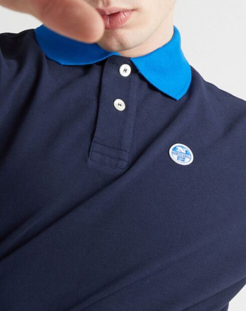 Polo Ctrst Bicol bleu marine