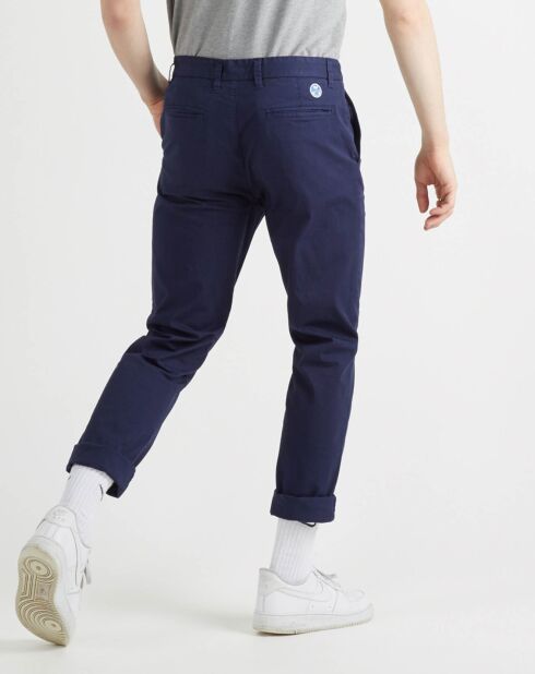 Pantalon chino Gabard uni bleu marine