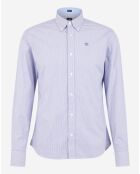 Chemise droite Stripe Popeline bleu marine