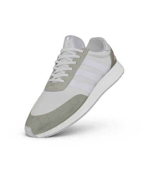 I-5923 sneakers van wit/beige fluweel van leer en mesh