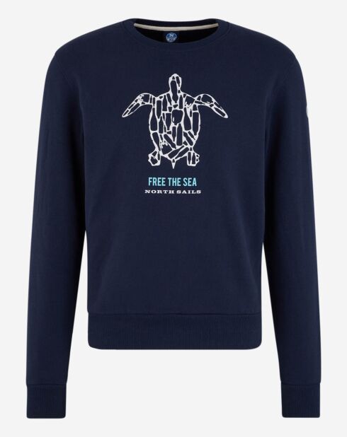 Sweat Recicle Tortue bleu marine