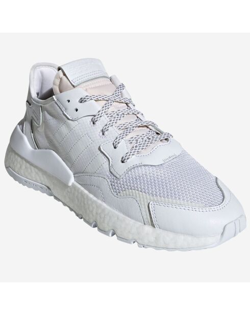 Baskets en Cuir & Mesh Nite Jogger blanches