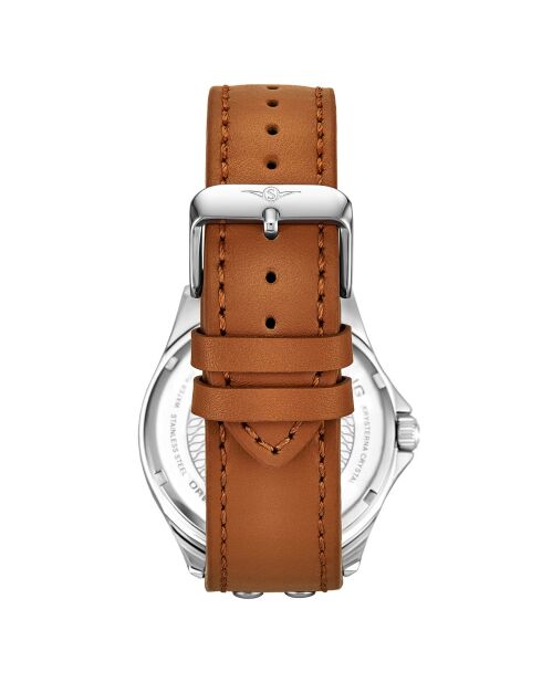 Montre Homme en Cuir Quartz  Aviator  marron/noir