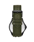 Montre Homme en Cuir Quartz  Aviator  verte