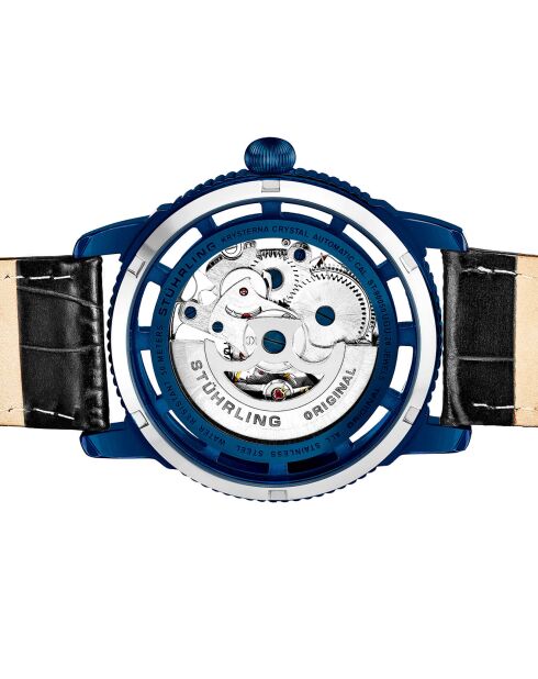 Montre Homme Automatique Legacy en Cuir noir/bleu