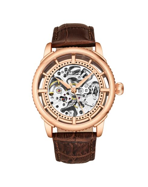 Montre Homme en Cuir Automatique Legacy marron/rosé