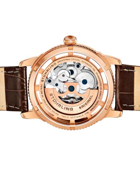 Montre Homme en Cuir Automatique Legacy marron/rosé