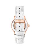 Montre Femme en Cuir Automatique Legacy blanc/rosé
