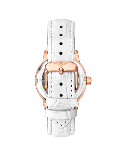 Montre Femme en Cuir Automatique Legacy blanc/rosé
