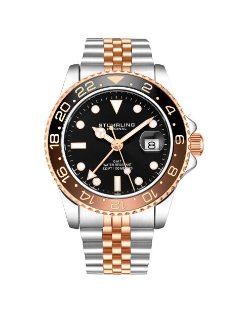 Montre Homme en Acier Swiss Quartz Aquadiver argenté/rosé